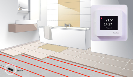 Is it safe to use electric floor heating in the bathroom?