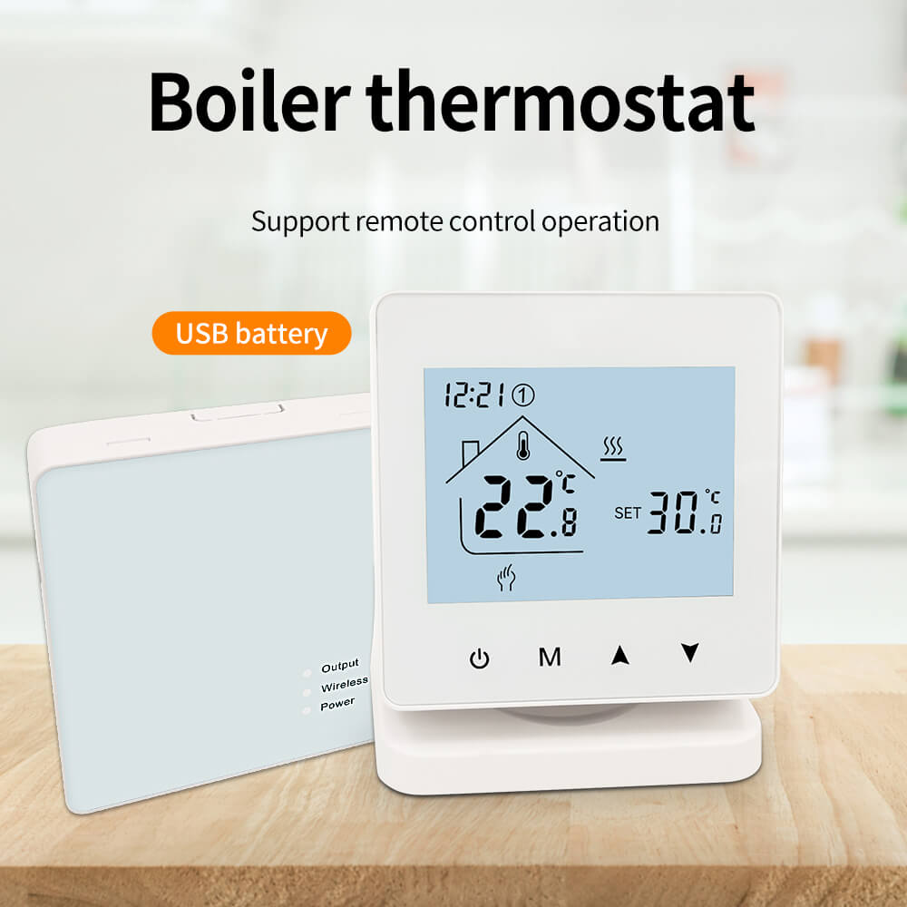 Digital Manifold Floor Heating Room Thermostat Wireless With RF Receiver For Water Boiler Heating